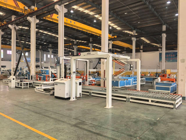 Flooring Automatic Strapping & Film Wrapping Line (1)